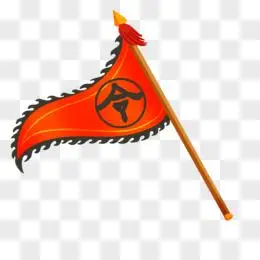 红色简约古代令旗素材pngai手绘古风黄色旗帜免抠元素pngpsd红色c4d