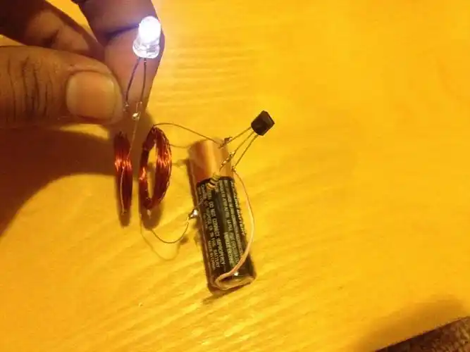 无线供电(二) 内容 评论 相关 实物连接简图: 4)连接:将线圈的抽头端