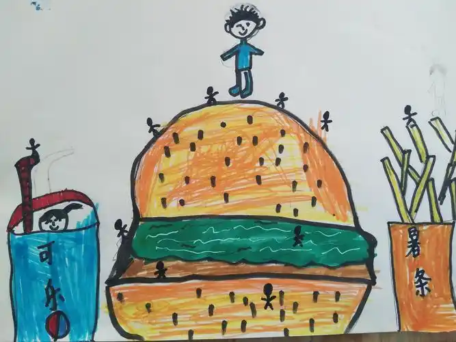 3.5班的美术作业:《大人国与小人国》