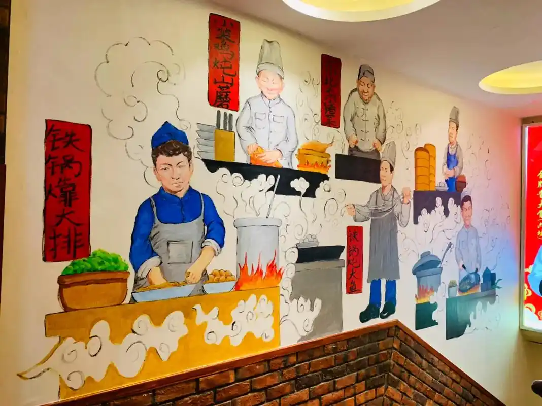 铁锅炖墙绘96.#墙绘艺术 #手绘墙 #抖音美食推荐官 - 抖音