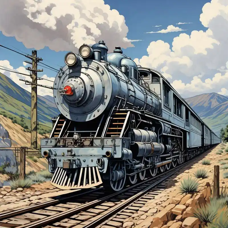 将硬朗的火车头与趣味漫画结合,带来别具一格的视觉冲击.