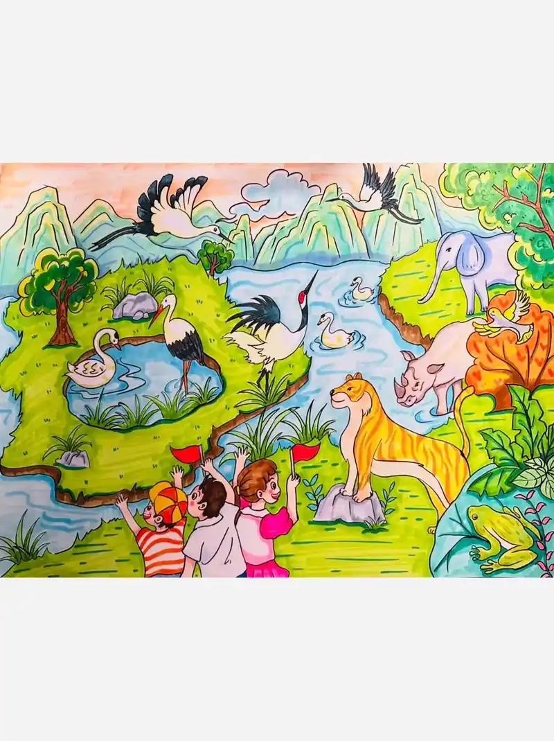 【珍爱自然】保护野生动物/保护环境#原创作品 #手抄报模板  - 抖音