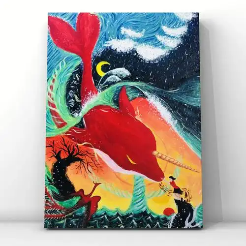 丙烯画大鱼海棠