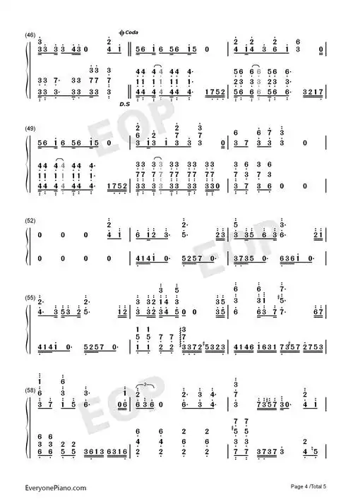 让酒-沙海插曲双手简谱预览4