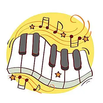 插画,钢琴
