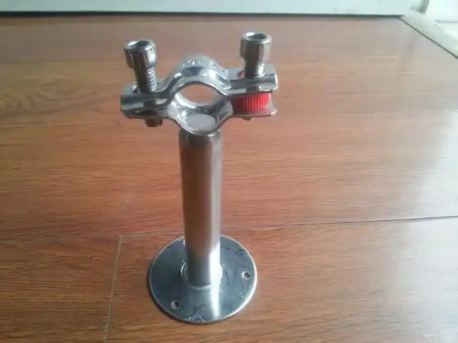 卫生级不锈钢管支架 带底座管道支架 (高度可定做)