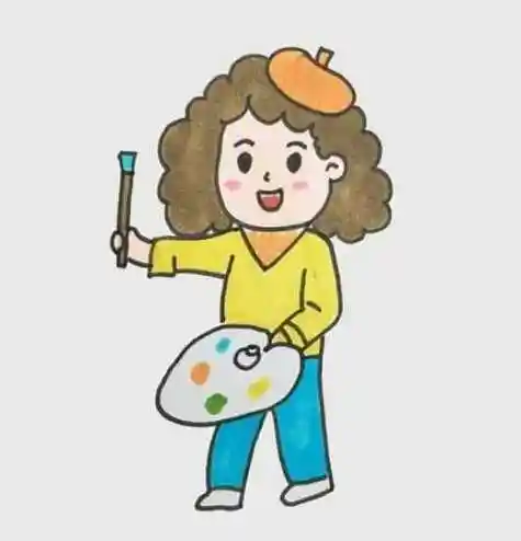 画家简笔画人物怎么画 艺术家简笔画图片大全 - 叮叮工作室