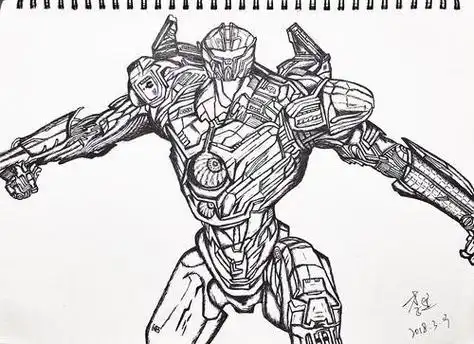 环太平洋暴风志宏简笔画(暴风赤红环太平洋简笔画) -【爱个性】