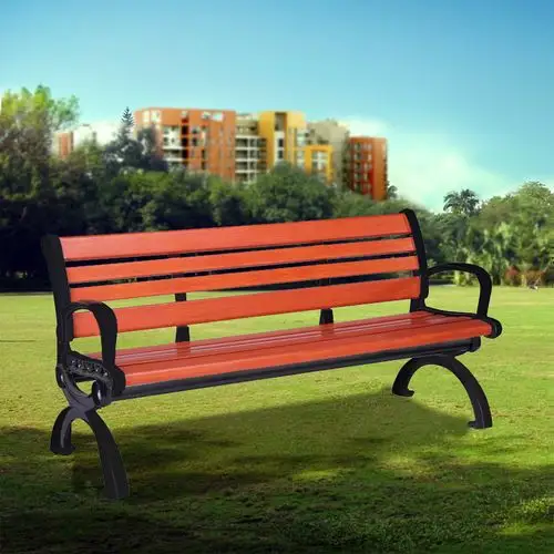 园林休闲椅 公园长椅 广场双人椅 铸铁防腐木实木靠背椅户外批发