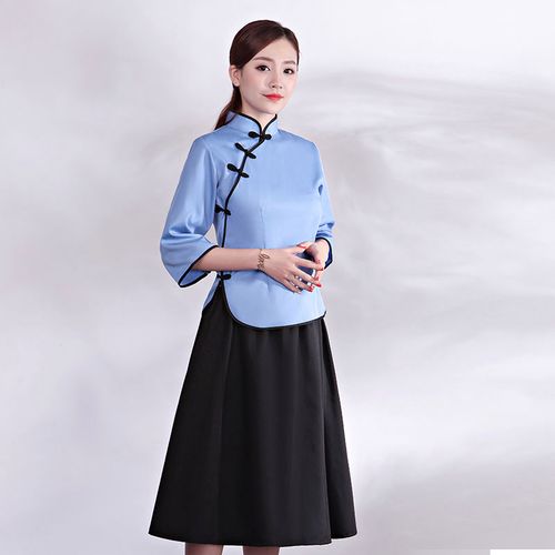 民国学生装女棉麻民国风五四青年装秋冬复古毕业班服合唱服中山装