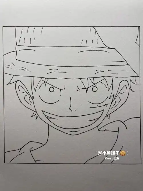 手绘海贼王6976附线稿过程