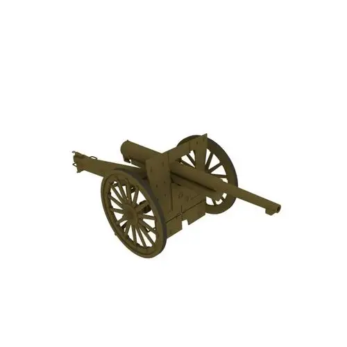 老式平射炮3d模型