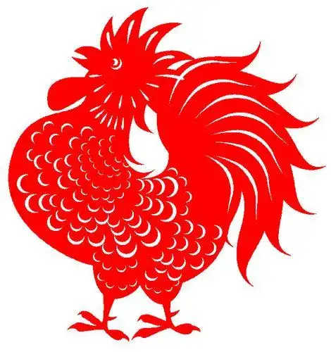 c001公鸡幼儿园装饰画窗花生肖动物宣纸植绒毛毡镂空剪纸成品