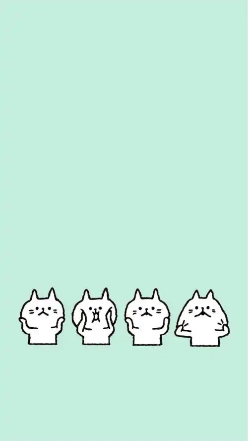 可爱 简单 萌系 小清新 薄荷绿 手机壁纸