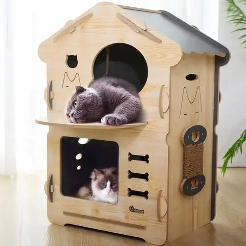 猫窝四季通用房子双层猫床冬季保暖别墅猫舍猫屋猫咪窝封闭式用品