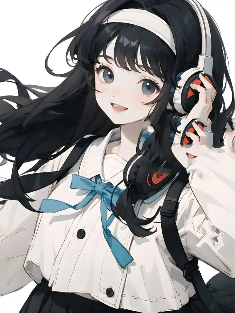 戴耳机的少女系列头像|可爱女生卡通头像 喜欢的臭宝多点赞 可以许愿