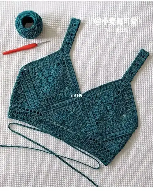 花片钩针吊带欣赏