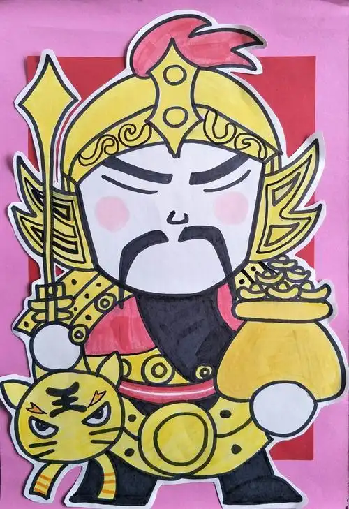 儿童简笔画门神尉迟恭