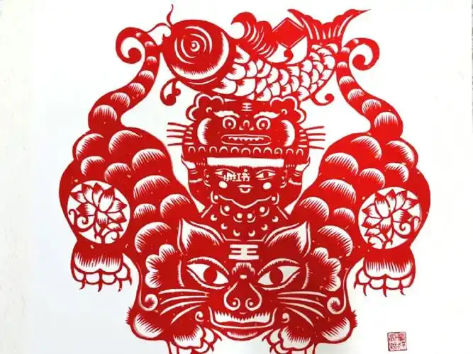 吉祥福虎虎娃原创剪纸