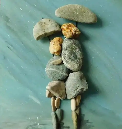 石头捡回家巧妙拼在一起瞬间觉得很有爱diy创意手工