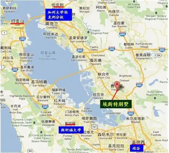 美国硅谷地图