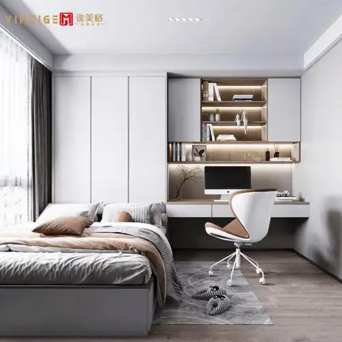 逸美格榻榻米床衣柜一体整体定制小户型次卧收纳书桌书柜家具定做