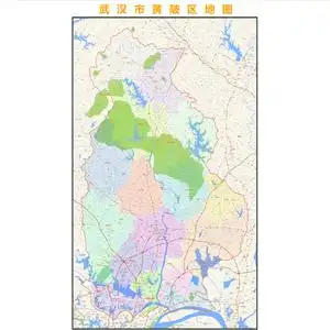 武汉市黄陂区行政区划地图高清定制2022城市交通卫星办公室挂图