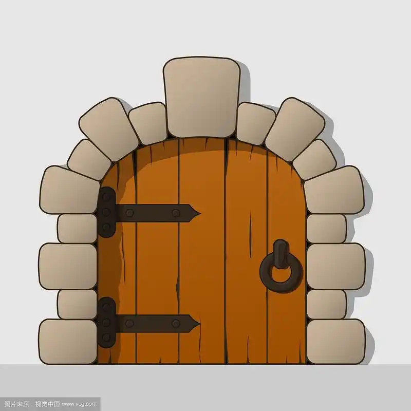 卡通风格的木质弧形门