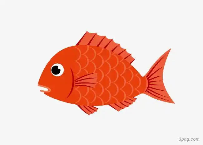 卡通红色鲤鱼png素材透明免抠图片卡通手绘