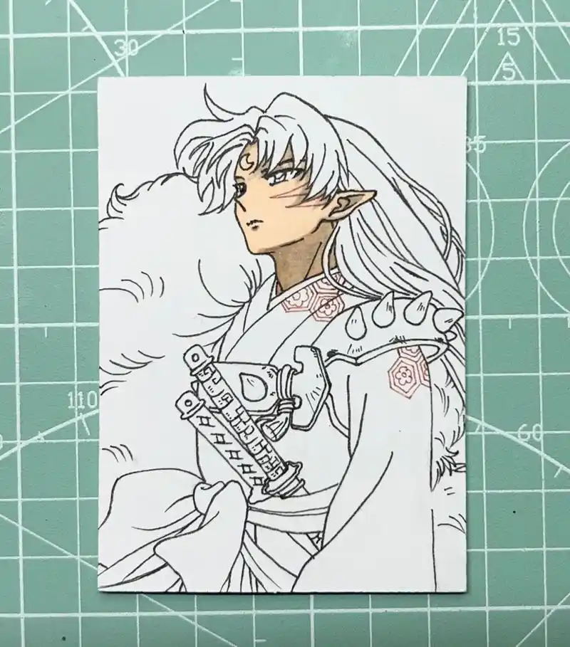 犬夜叉系列手绘卡|帅气的杀生丸大人 杀生丸(真的很帅很帅很帅很帅很