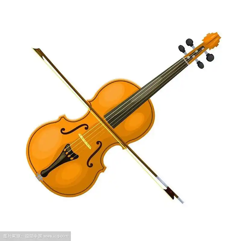 白色背景上有弓的小提琴.卡通风格.孤立的对象.股票矢量图
