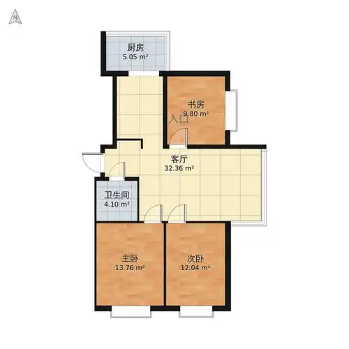 现代风格三室一厅装修设计图