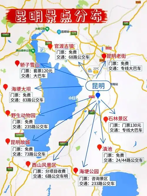 全是重点男朋友做的云南景点地图