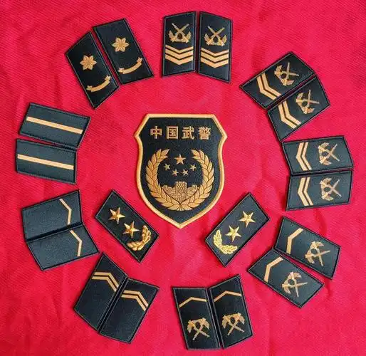 士官警衔绿色领章 毛启国摄图:07式武警警官警衔绿色领章 毛启国摄