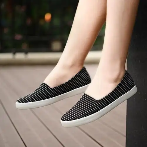 休闲单鞋帆布鞋女老北京布鞋女秋秋平底韩版百搭懒人一脚蹬孕妇鞋