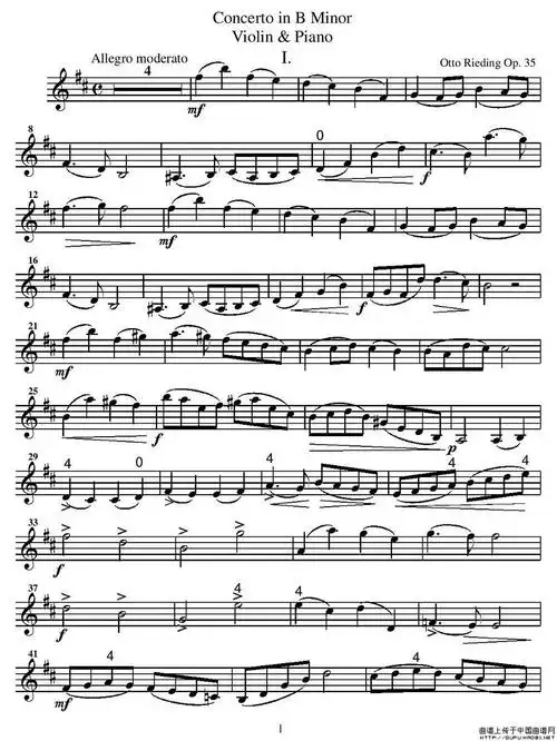 【concerto in b minor(b小调协奏曲)小提琴谱】concerto in b minorb