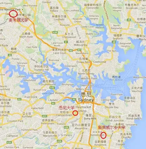 麦考瑞大学也在悉尼地区,下面一一详细介绍这三所澳洲名校的地理位置