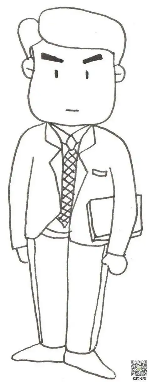 男士礼服简笔画绅士小男孩简笔画素描男式西装简笔画西装线条简笔画
