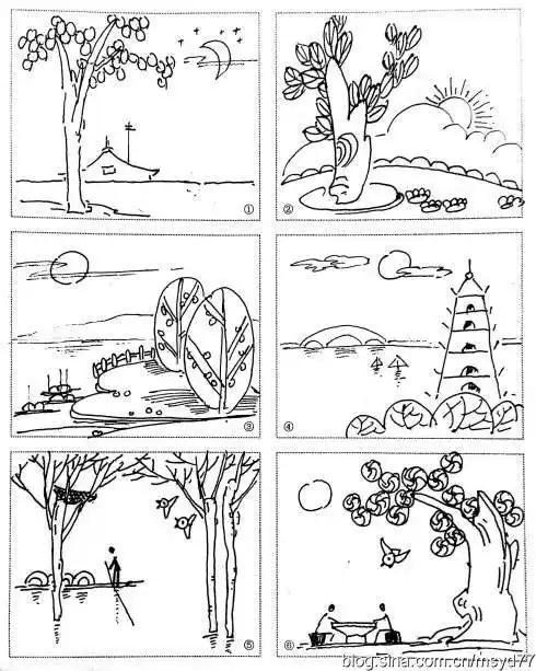 景物简笔画 静物简笔画彩色