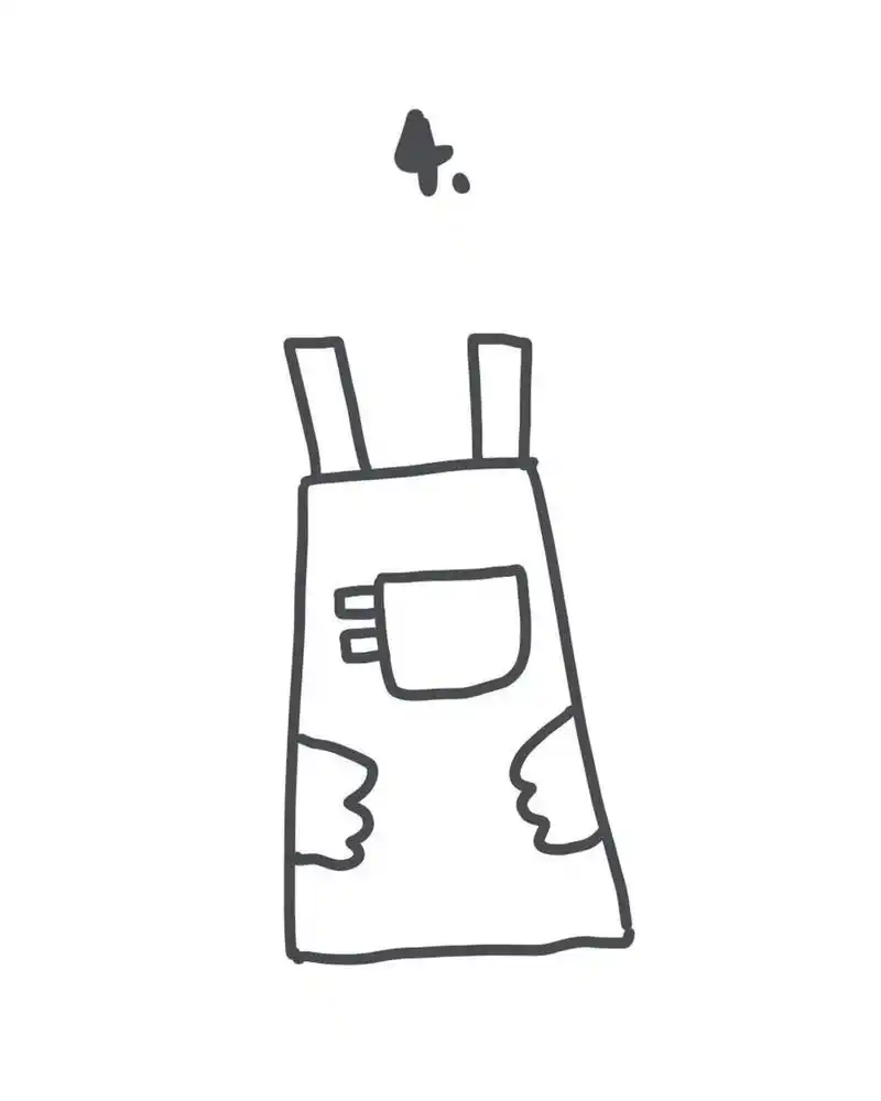 95手绘教程|如何画围裙? 厨房物品来喽,一起画一个围裙吧!