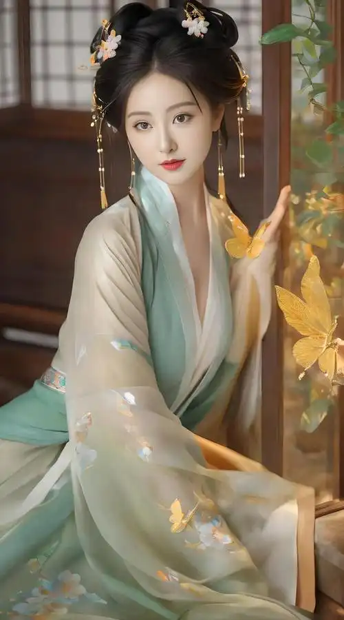 ai壁纸,古风汉服美女,仙气十足