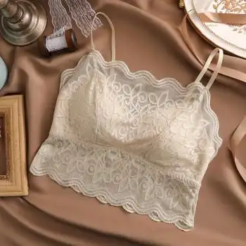 朴谱poovpuvo蕾丝抹胸内衣女无钢圈抹胸性感聚拢防走光外穿吊带背心式