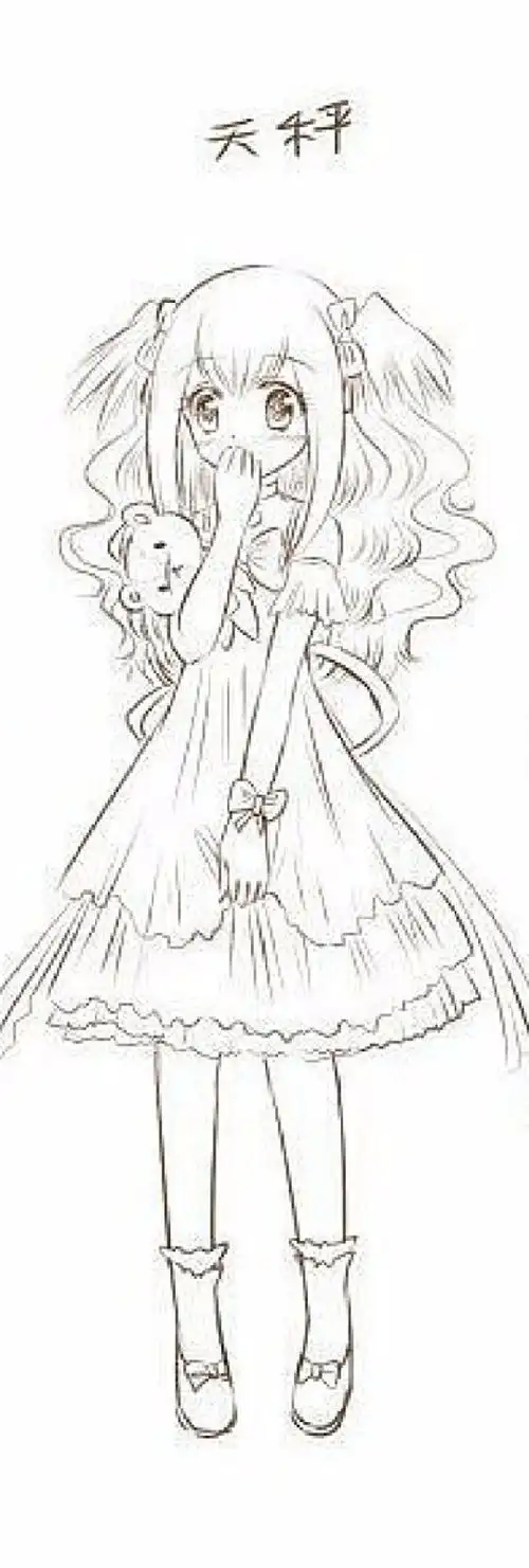 十二星座手绘少女双鱼座,小葩画12星座古风少女