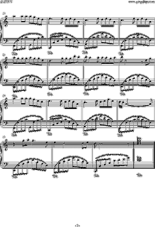 囚鸟(简单版) 钢琴谱(五线谱)