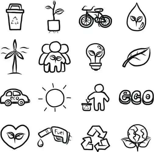 卡通,环境,黑白图片,垃圾,水插画素材_id:101003096