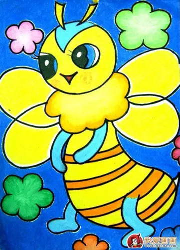 可爱勤劳的小蜜蜂(4)_儿童画欣赏_儿童画_我爱画画网