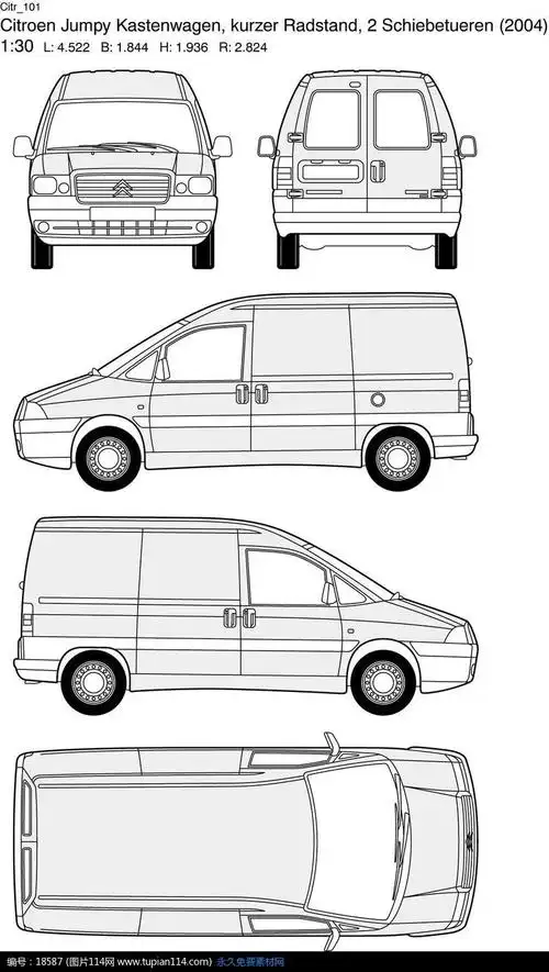 citroen雪铁龙汽车矢量三视图素材101