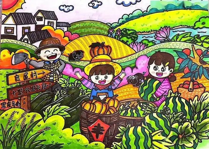"我眼里的丰收"农耕文化主题绘画榜单及作品赏析!_佛山市_青少年_活动