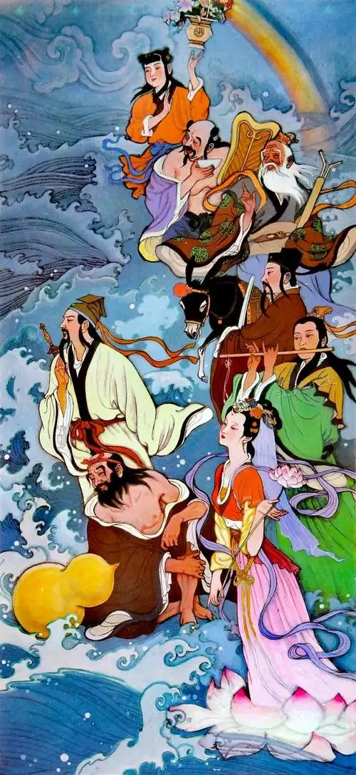 《八仙过海》绘画作品欣赏