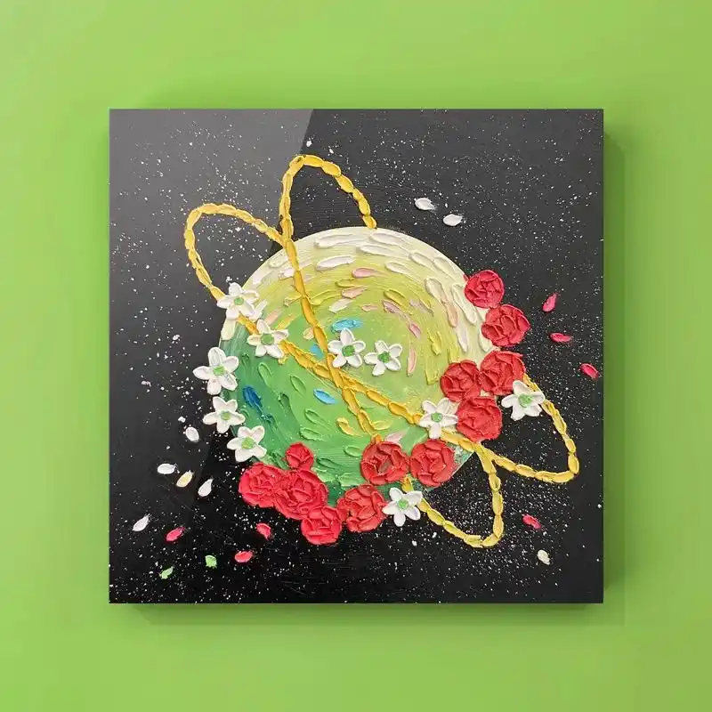 油画棒手绘梦幻星球系列 - 抖音